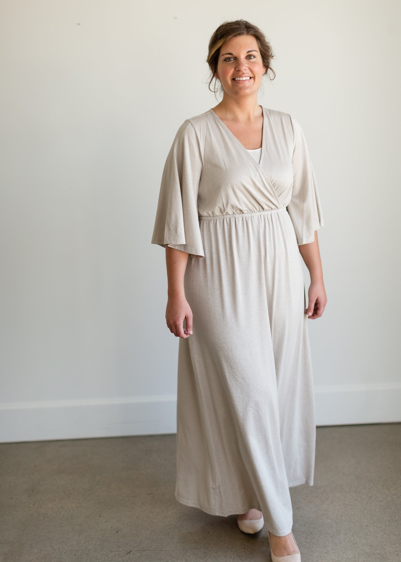 Lumee Champagne Sheen Maxi Dress - FINAL SALE Dresses Mikarose
