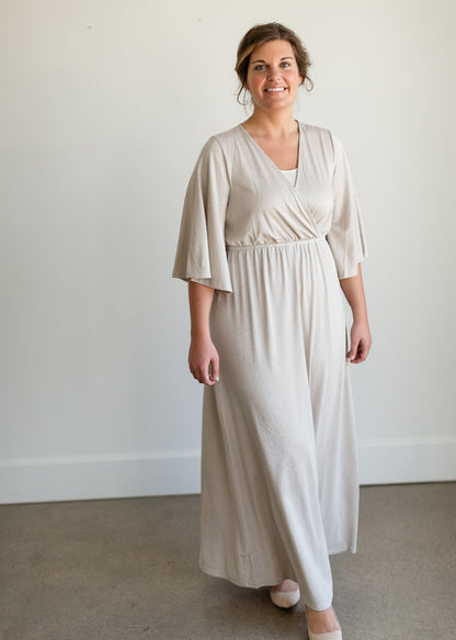 Lumee Champagne Sheen Maxi Dress - FINAL SALE Dresses Mikarose