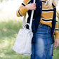 leather gray back pack