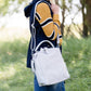 leather gray back pack