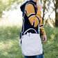 leather gray back pack