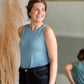 Luxe Round Neck Hi-Low Hem Tank Top Shirt Zenana Blue / S