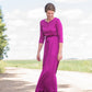 Women's long pink maxi dress that is fully lined, nursing friendly and comes with a belt