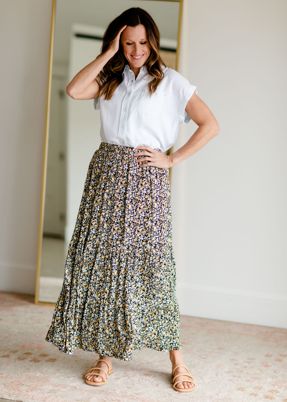 Lynn Tiered Peasant Skirt Skirts Inherit Black / XS