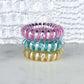 pink, mint and gold hot line hair ties