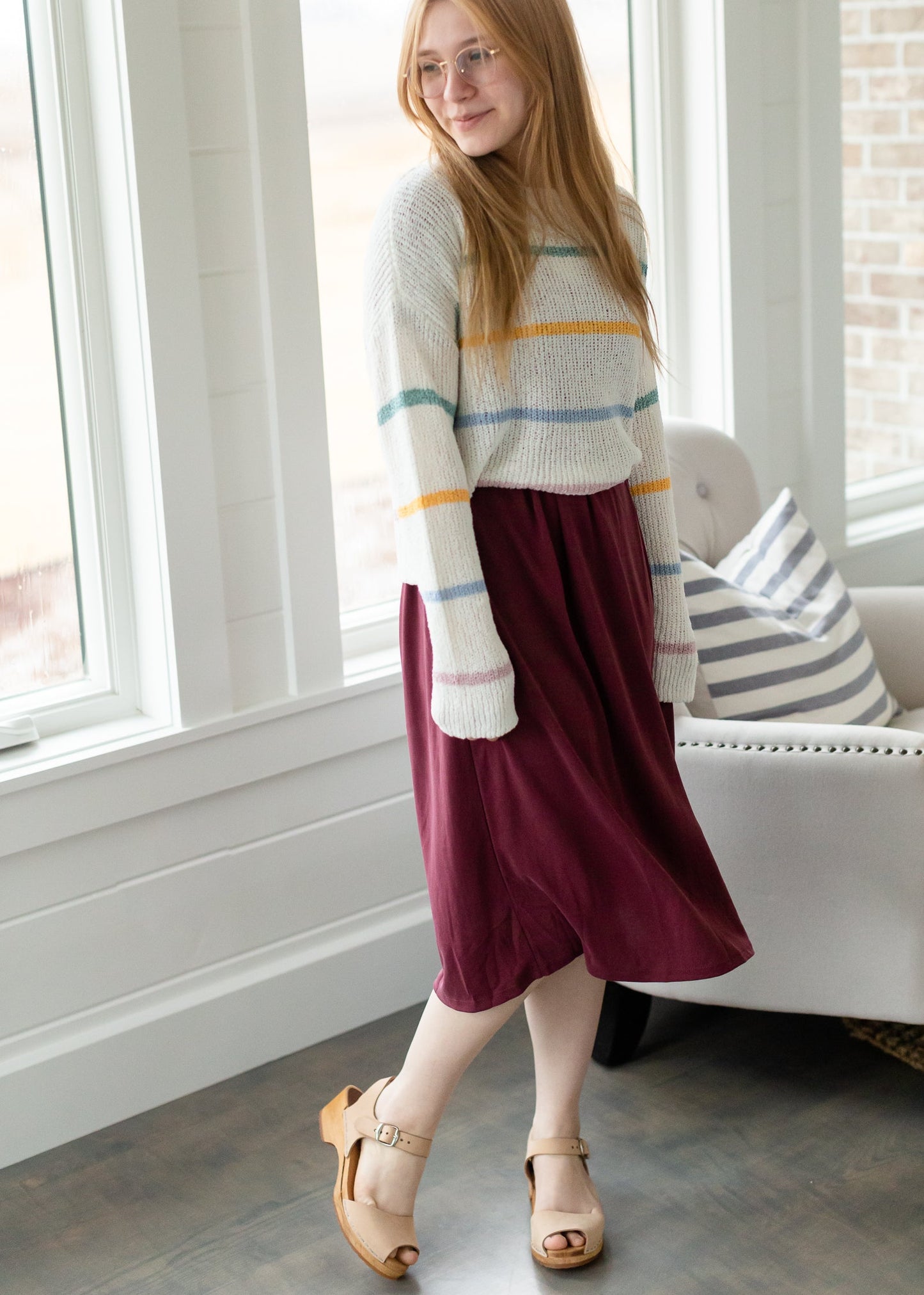 Macaron Striped Knit Sweater - FINAL SALE Tops