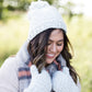 gray fleece lined mango yard hat and mittens