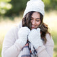 gray fleece lined mango yard hat and mittens