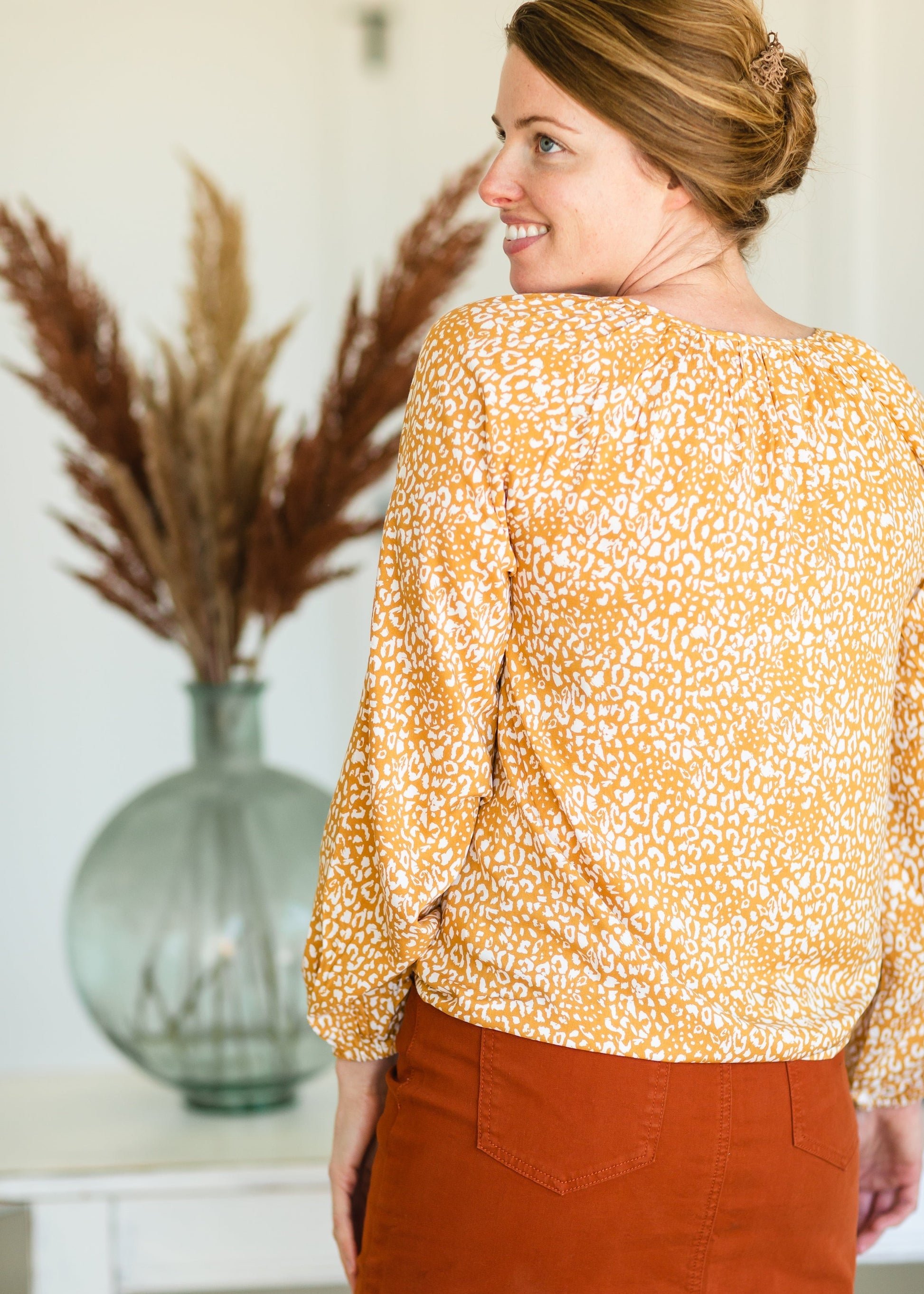 Marigold Embroidered Tie Front Top - FINAL SALE Tops