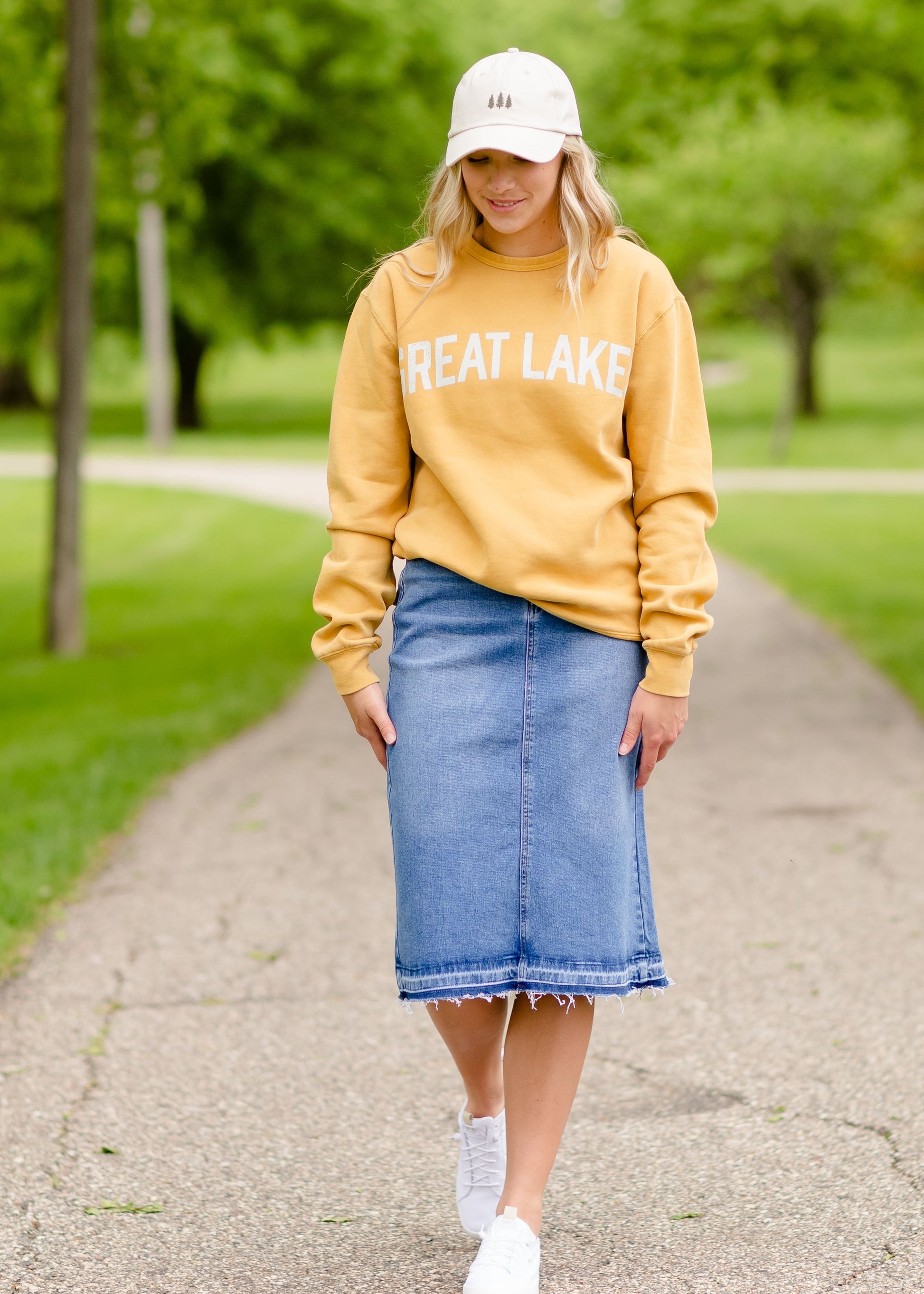 Marley A-line Midi Denim Skirt Skirts