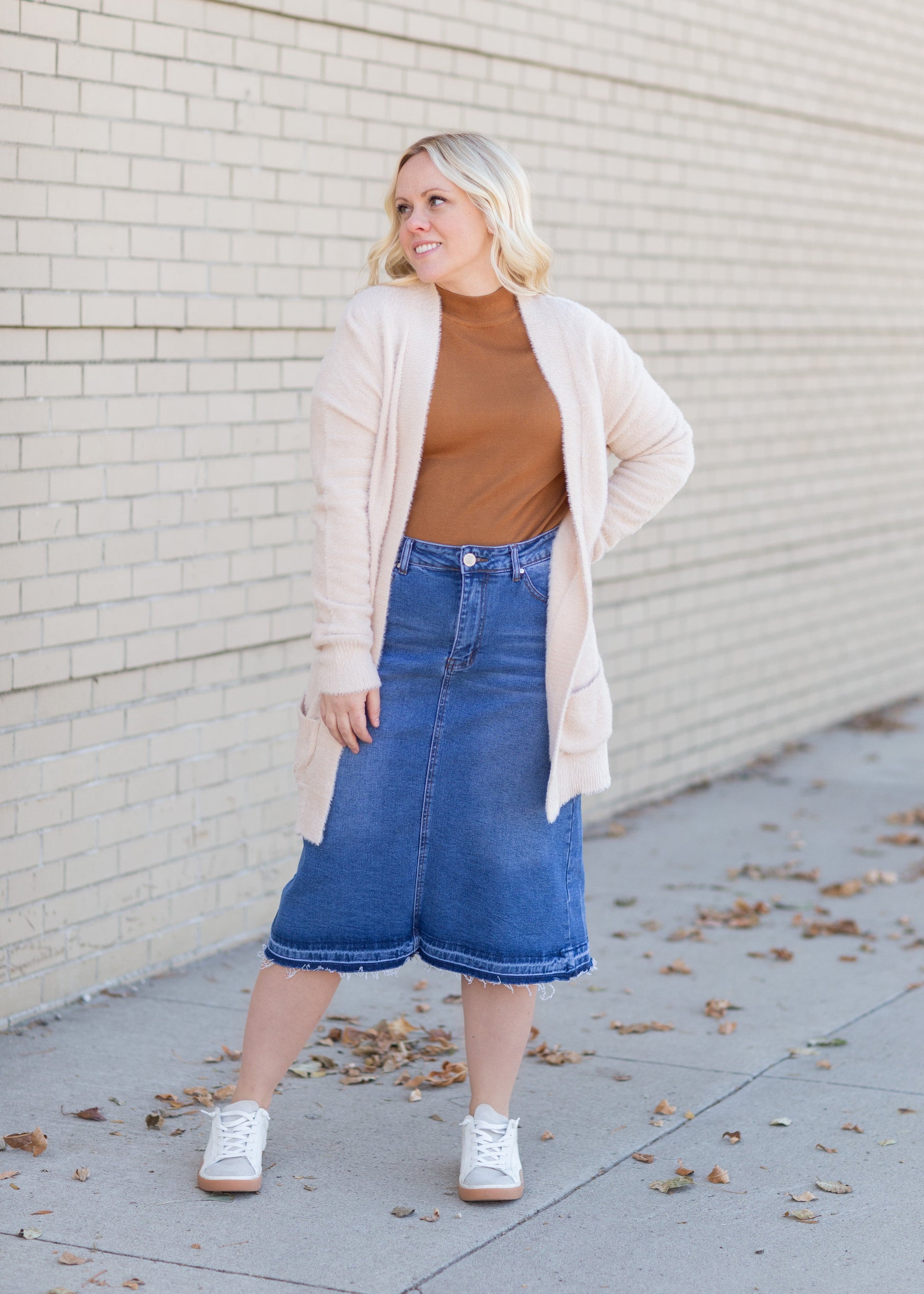 Marley A-line Midi Denim Skirt Skirts