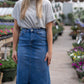 Marley A-line Midi Denim Skirt Skirts Inherit Co.