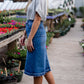 Marley A-line Midi Denim Skirt Skirts Inherit Co.