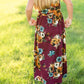 Maroon Floral Fit and Flare Maxi Dress Dresses