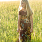 Maroon Floral Fit and Flare Maxi Dress Dresses