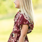 Maroon Floral Peplum Top Tops