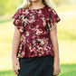 Maroon Floral Peplum Top Tops