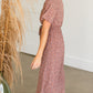 Mauve Button Front Floral Midi Dress - FINAL SALE Dresses