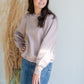 Mauve Crew Neck Puff Sleeve Sweatshirt Tops Mod Ref