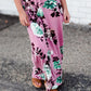 Girls mauve maxi dress with teal floral accents 