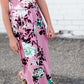 Girls mauve maxi dress with teal floral accents 