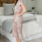 Mauve Floral Tiered Midi Dress Dresses