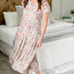 Mauve Floral Tiered Midi Dress Dresses
