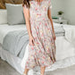 Mauve Floral Tiered Midi Dress Dresses