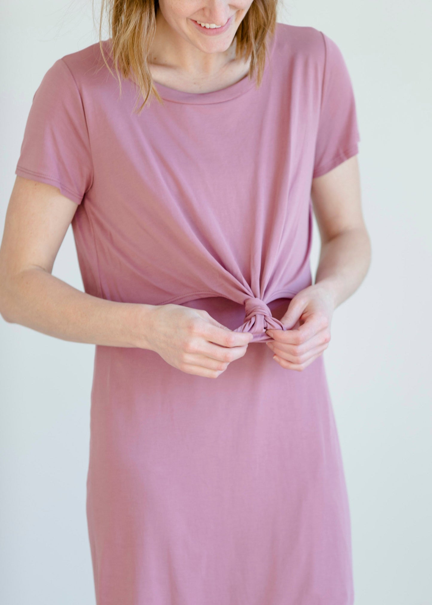 Mauve Front Knot Midi Dress - FINAL SALE Dresses