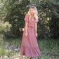 Mauve Gauze Puff Sleeve Maxi Dress Dresses Hem & Thread
