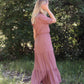 Mauve Gauze Puff Sleeve Maxi Dress Dresses Hem & Thread