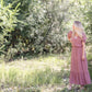Mauve Gauze Puff Sleeve Maxi Dress Dresses Hem & Thread