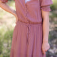 Mauve Gauze Puff Sleeve Maxi Dress Dresses Hem & Thread