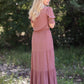 Mauve Gauze Puff Sleeve Maxi Dress Dresses Hem & Thread