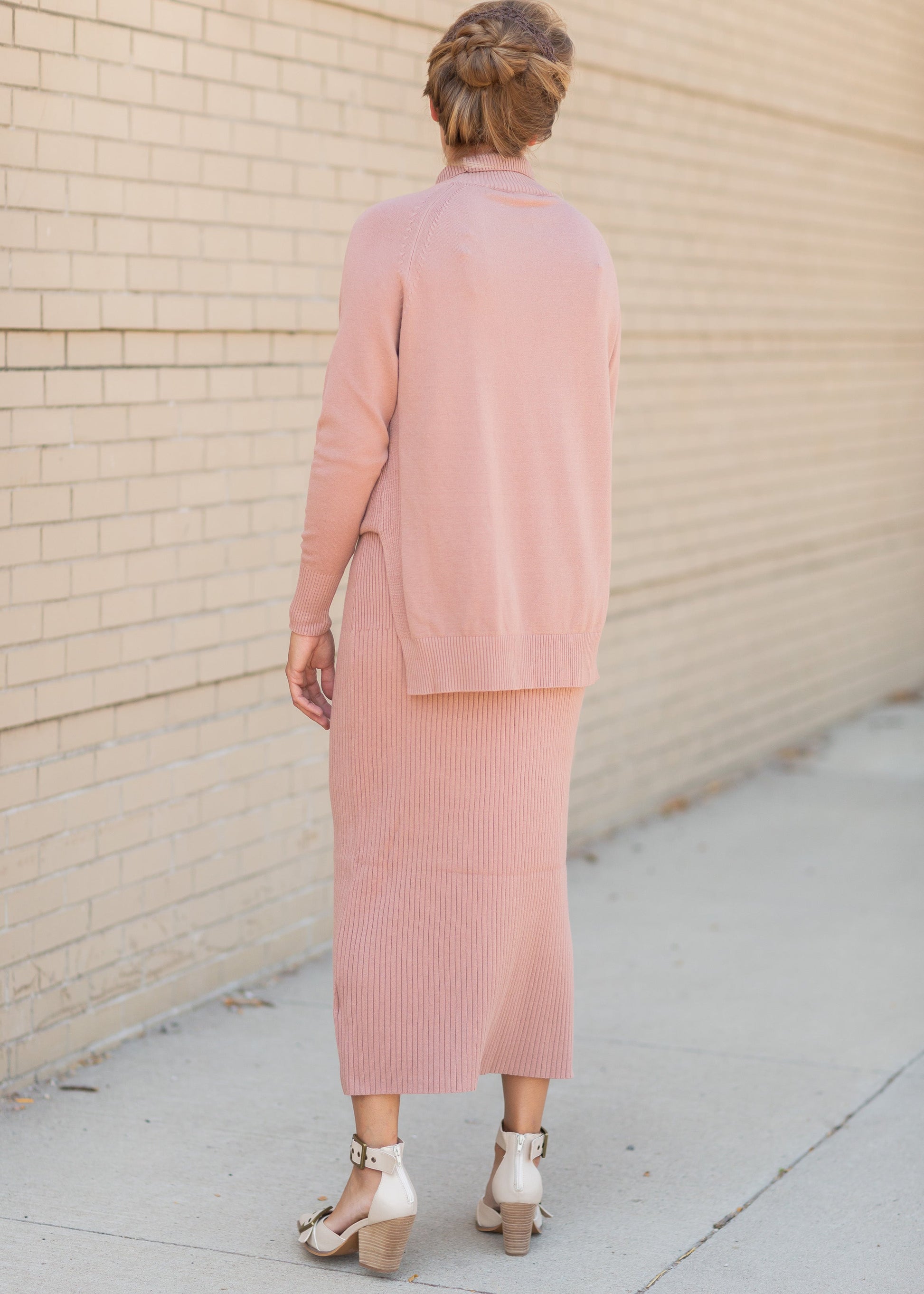 Mauve High Neck Sweater Tops