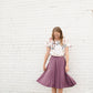 Women's Mauve Pleated Midi Skirt