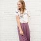 Women's Mauve Pleated Midi Skirt