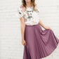 Women's Mauve Pleated Midi Skirt