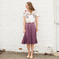 Women's Mauve Pleated Midi Skirt