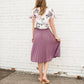 Women's Mauve Pleated Midi Skirt