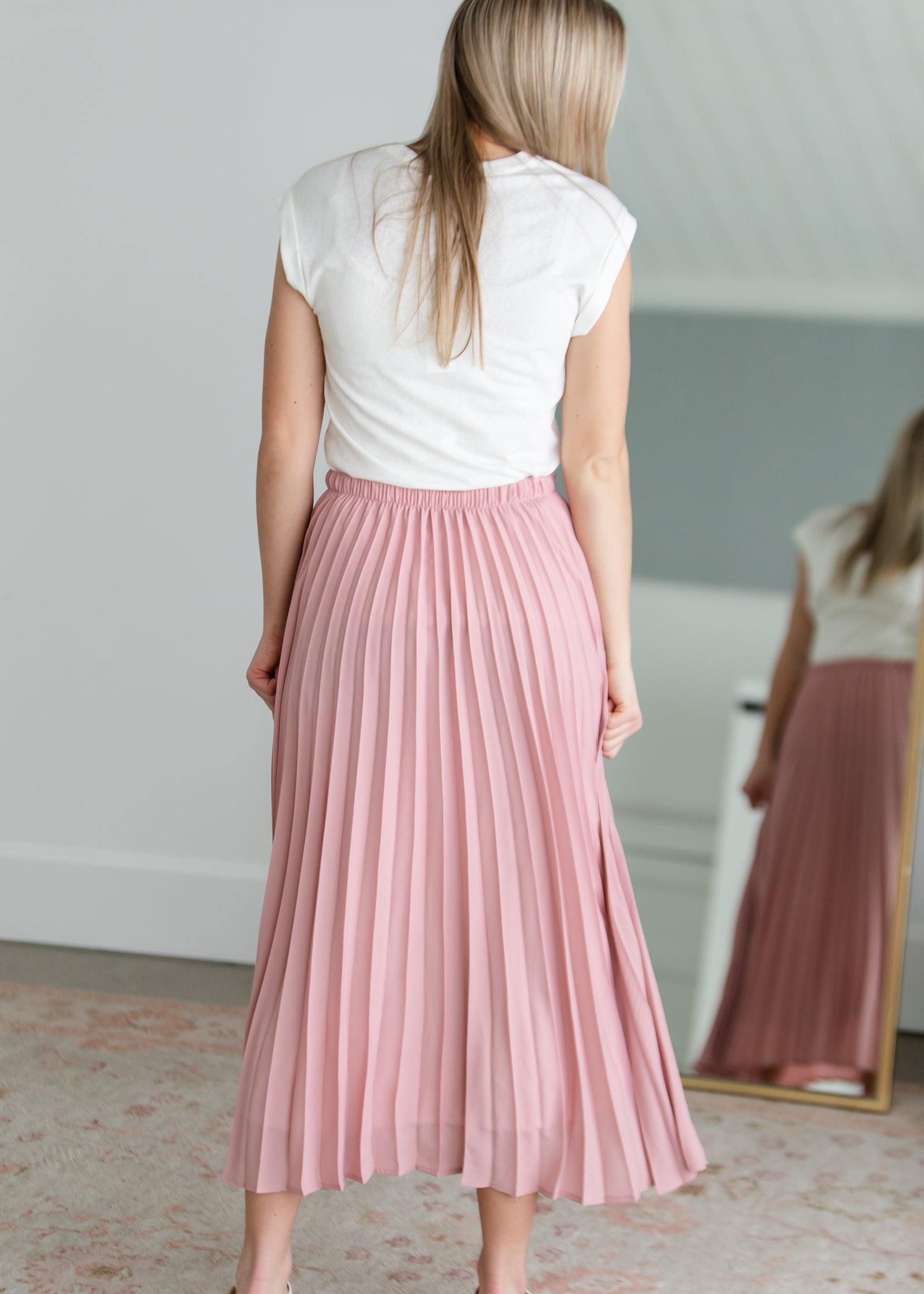 Mauve Pleated Midi Skirt Skirts Les Amis