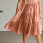 Mauve Satin Tiered Baby Doll Dress - FINAL SALE Dresses