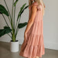 Mauve Satin Tiered Baby Doll Dress - FINAL SALE Dresses