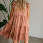 Mauve Satin Tiered Baby Doll Dress - FINAL SALE Dresses
