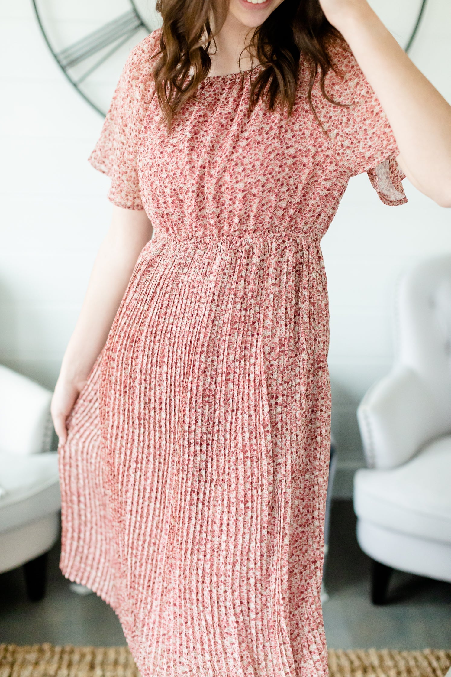 Mauve Square Neck Floral Dress - FINAL SALE Dresses