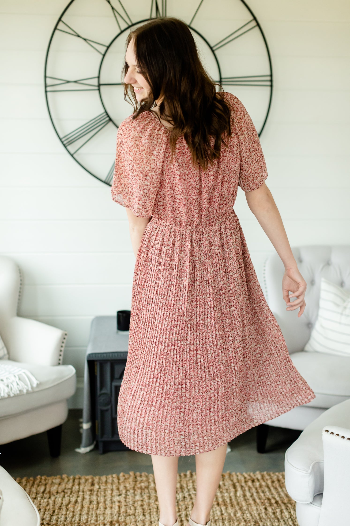 Mauve Square Neck Floral Dress - FINAL SALE Dresses