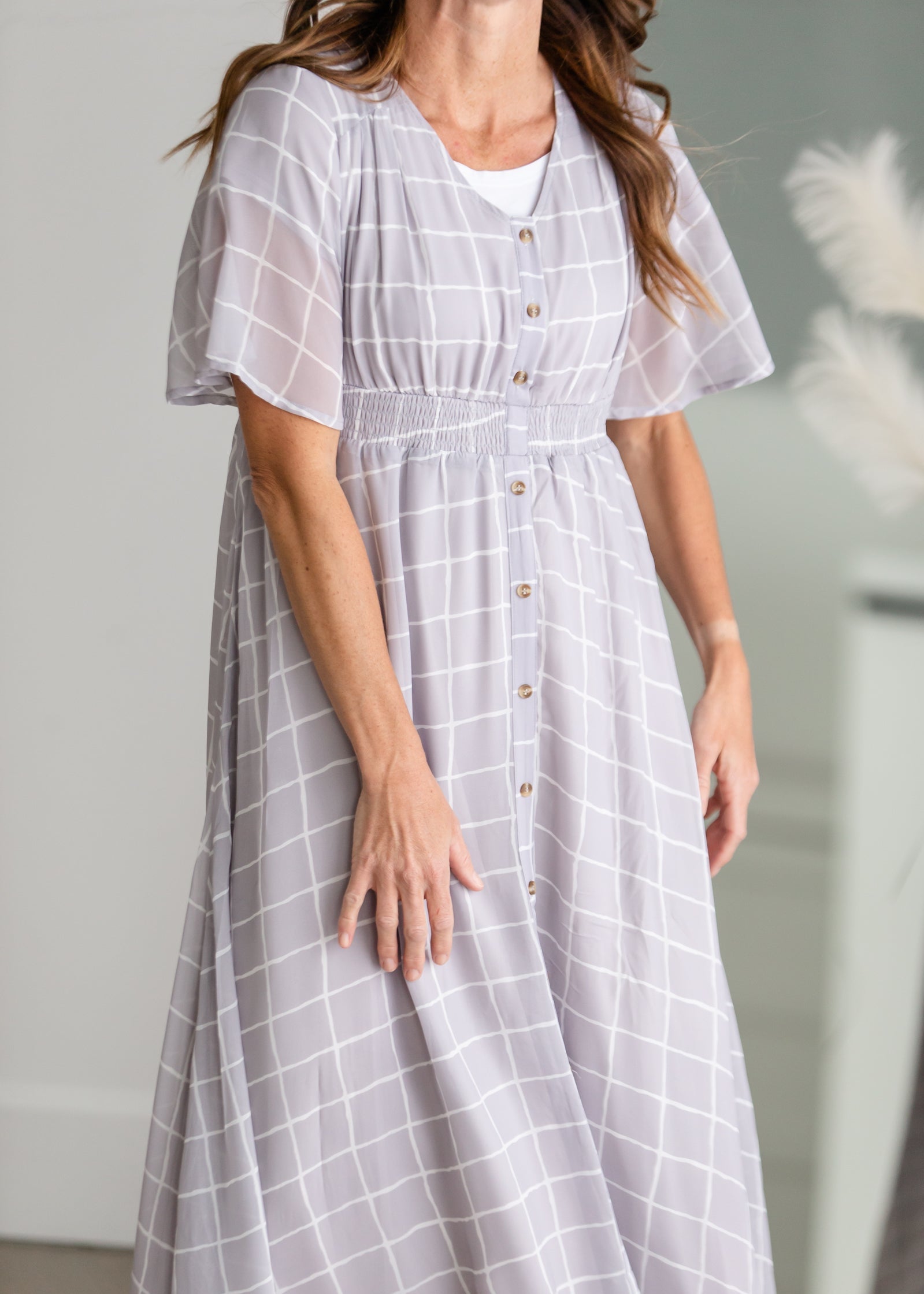 Maxi Dress with Placket Buttons Dresses Polagram