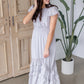 Maxi Dress with Scallop Edge Detail Dress Dresses Polagram Gray / S