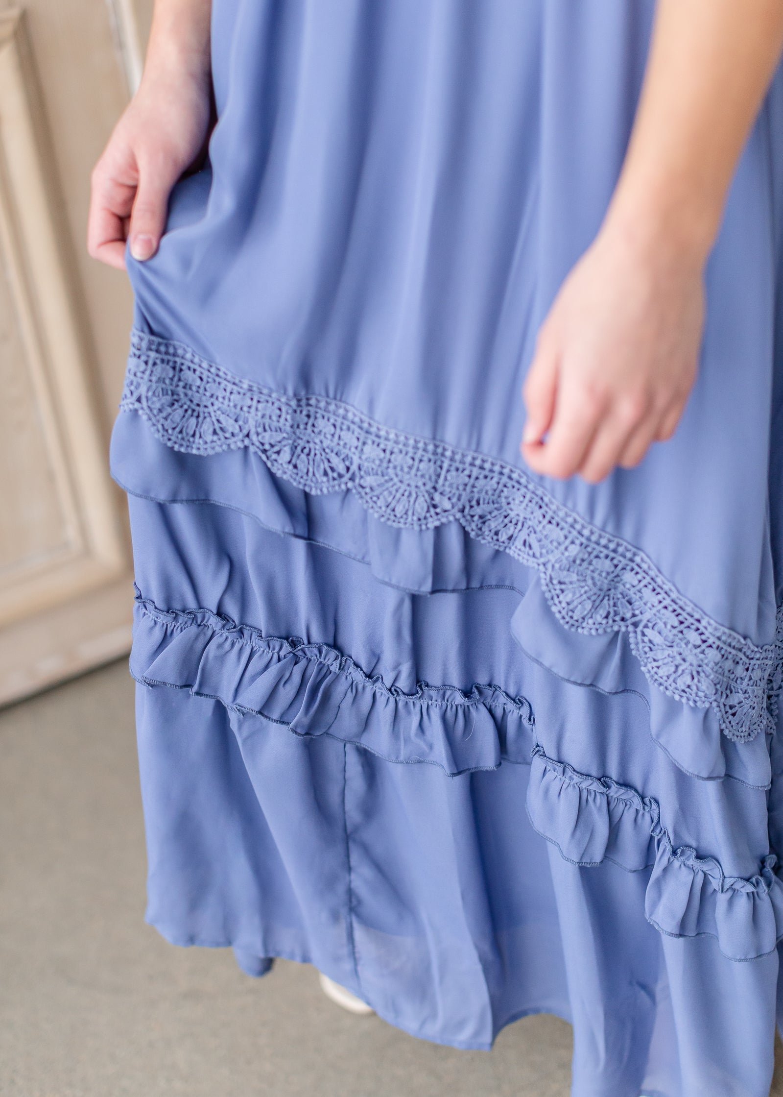 Maxi Dress with Scallop Edge Detail Dress Dresses Polagram