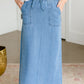 Meadow Drawstring Waist Chambray Long Denim Jean Skirt - FINAL SALE Skirts